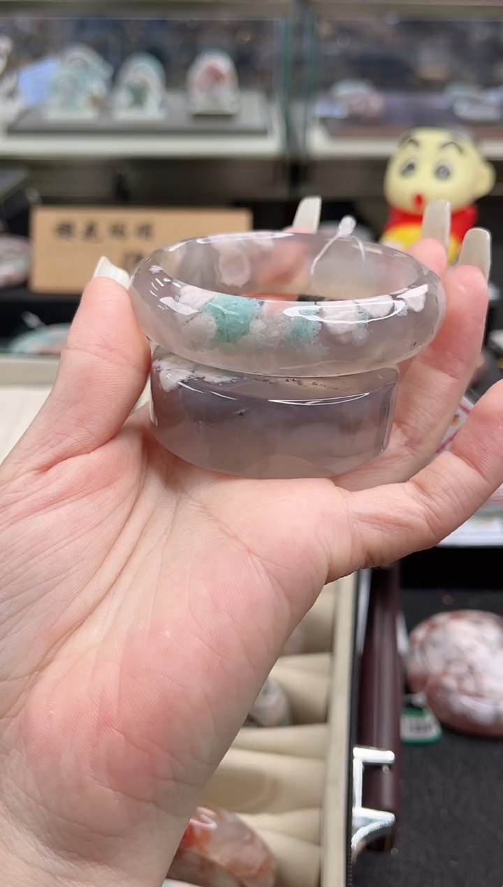 未镶嵌手镯石英质玉56圈口（赠品镯心）s9666
