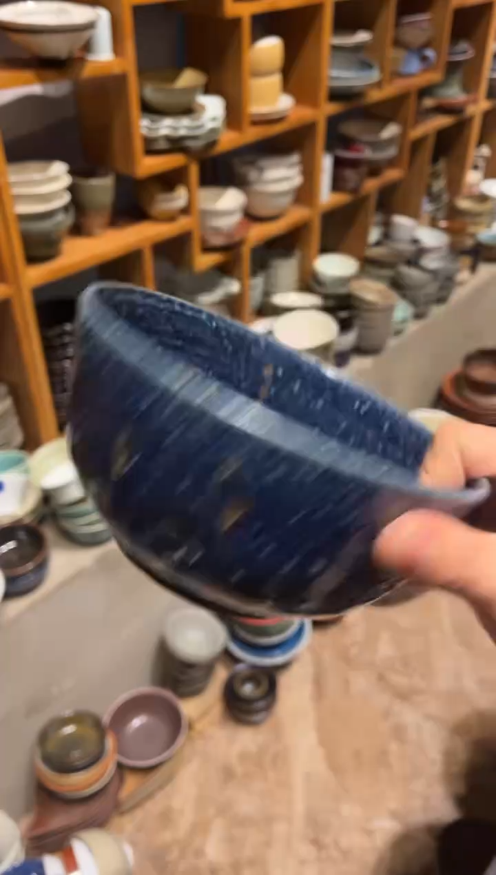 【闪购商品】瓷片779粗陶长生蓝大碗1个