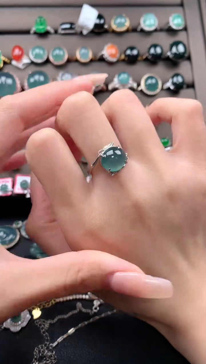 【闪购商品】翡翠戒指银S925镶嵌432432432