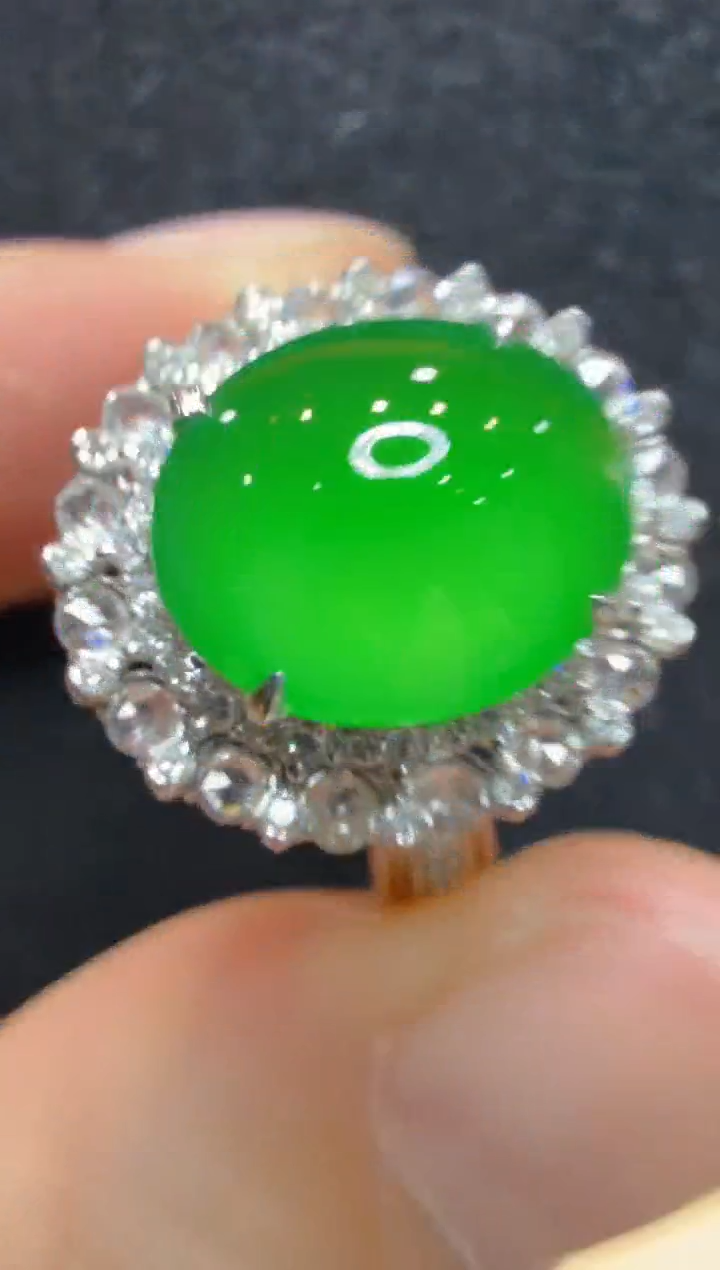 18K金镶嵌戒指翡翠多样性团购发一件