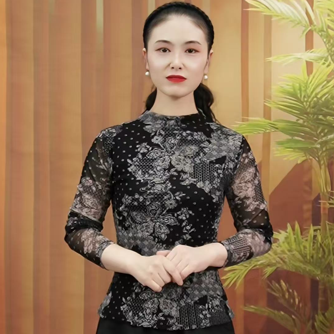 【不定位花】长袖T恤女气质印花上衣法式设计感小衫洋气内搭打底衫