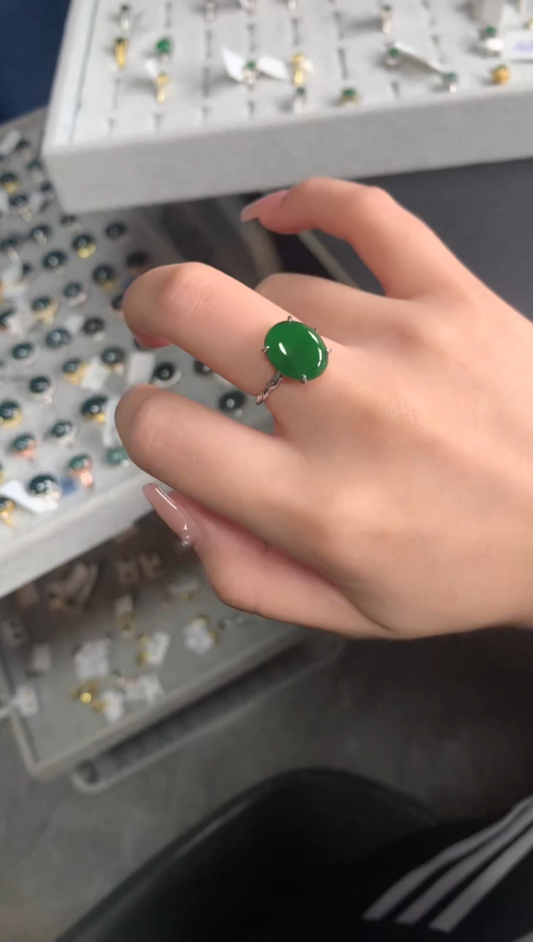【闪购商品】翡翠戒指银S925镶嵌2141