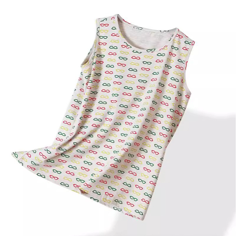 女新款全棉背心柔软舒适加肥加大码休闲时尚宽松打底外穿圆领背心