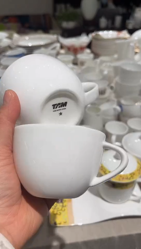 瓷3个杯子隆达骨瓷