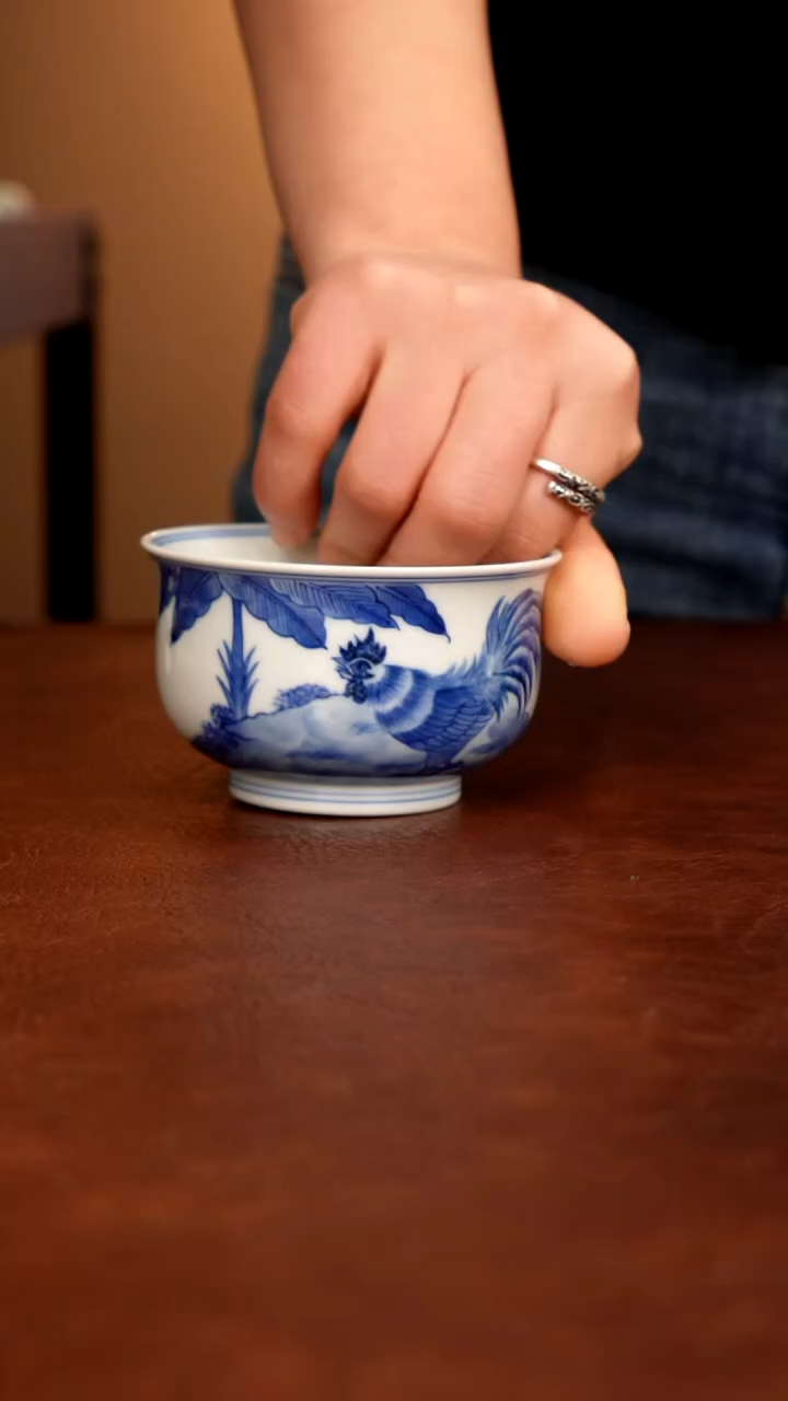 摆件陶景德镇瓷器，青花瓷手绘茶具~