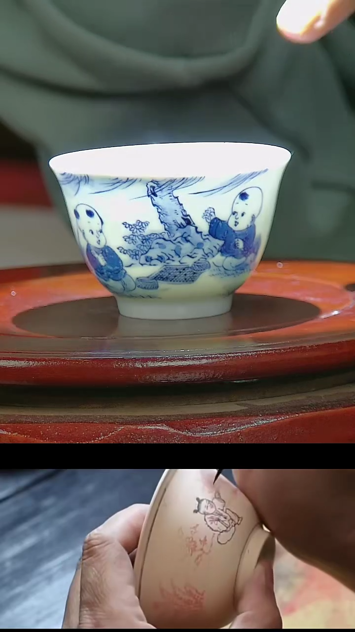 【闪购商品】008国营好瓷青花桶-童子画片主人杯