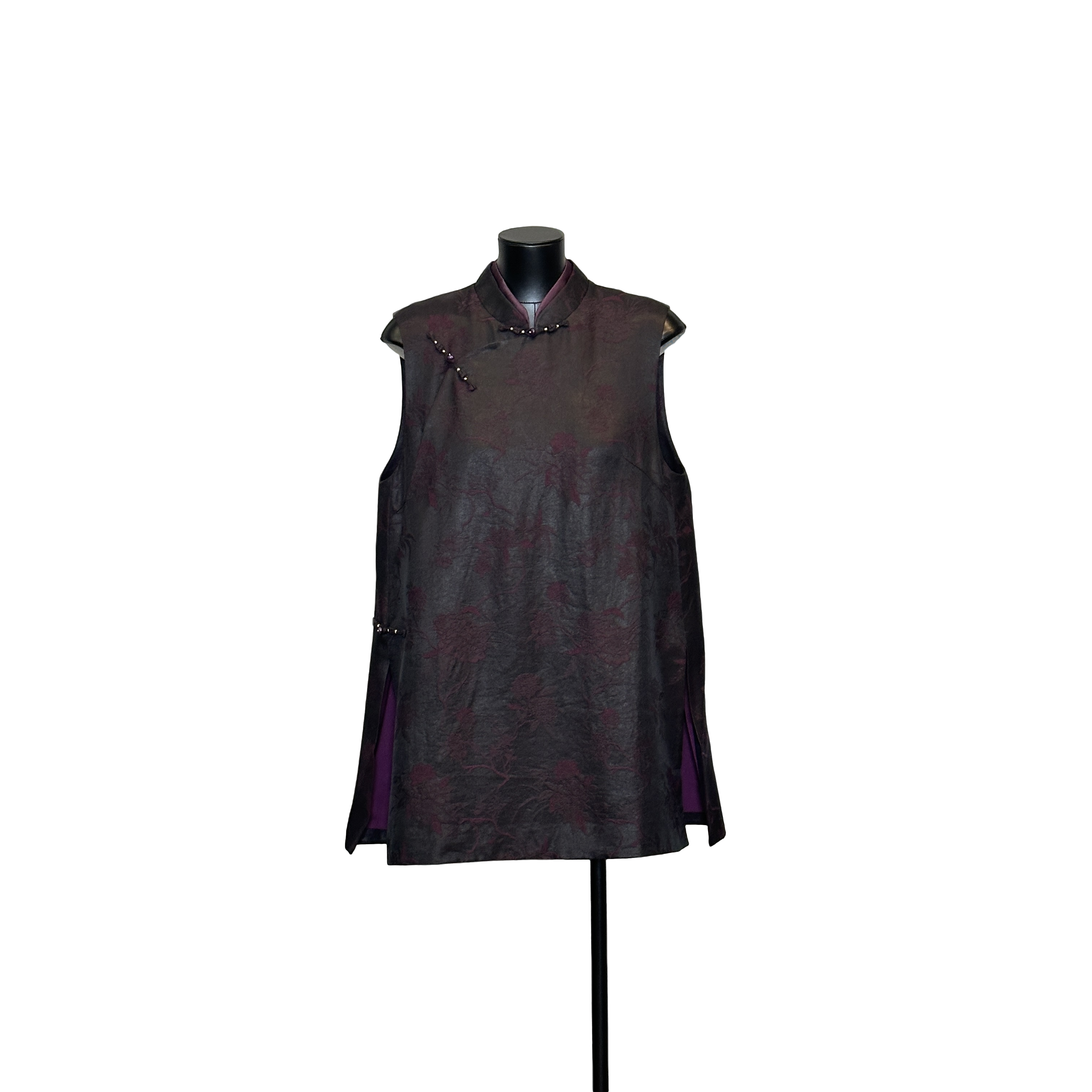 「利琪高订」新中式国风新中式气质轻奢提花长款奥黛马甲A6687