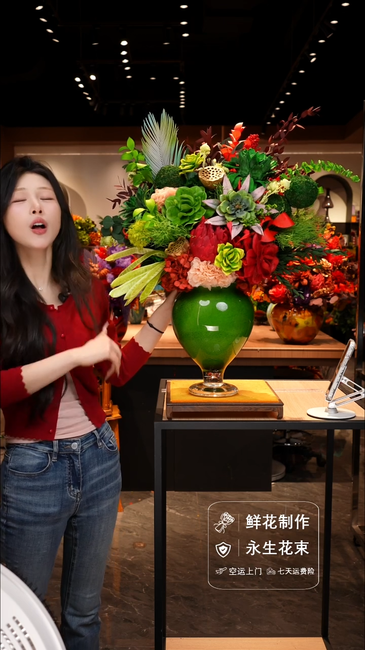 手工艺品琉璃手工花器花束空运包邮送货上门-以图片为准    
