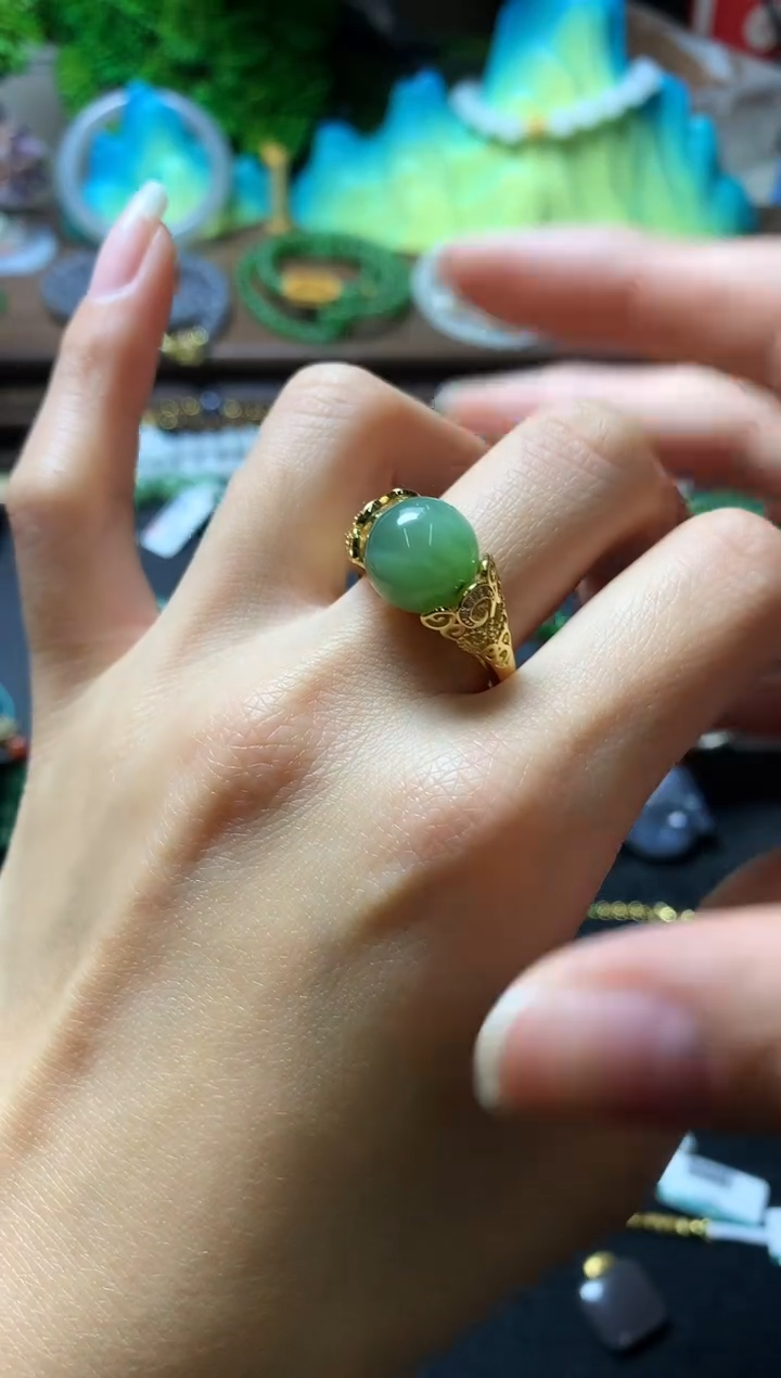 【闪购商品】和田玉戒指银S925镶嵌戒指