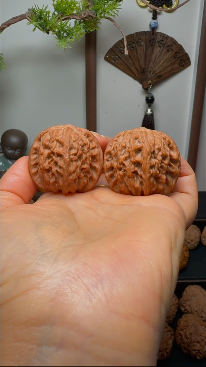 把件文玩核桃房山正磨 磨盘狮子头货头 边40