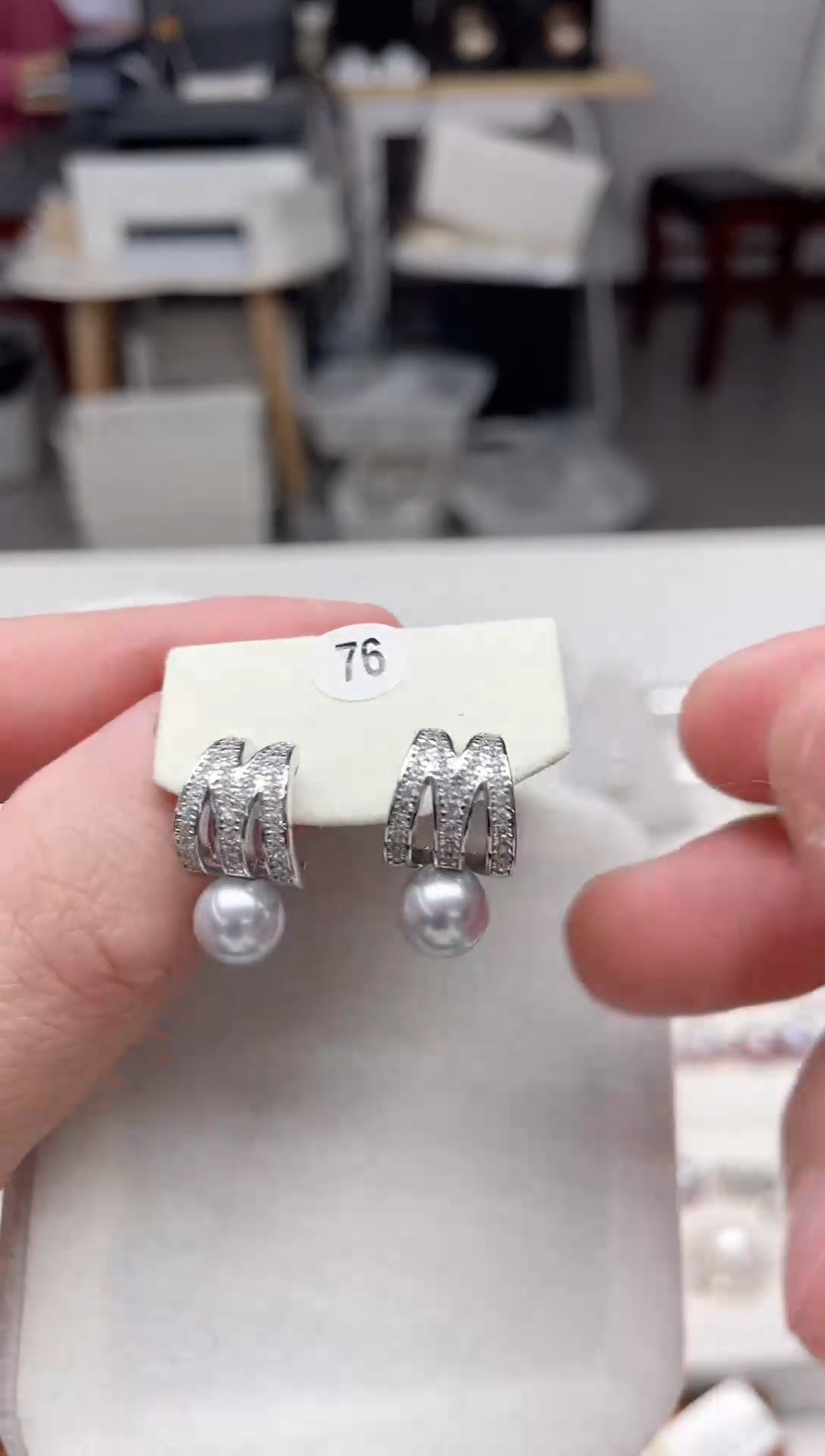 【闪购商品】海水珍珠耳饰银S925镶嵌耳饰