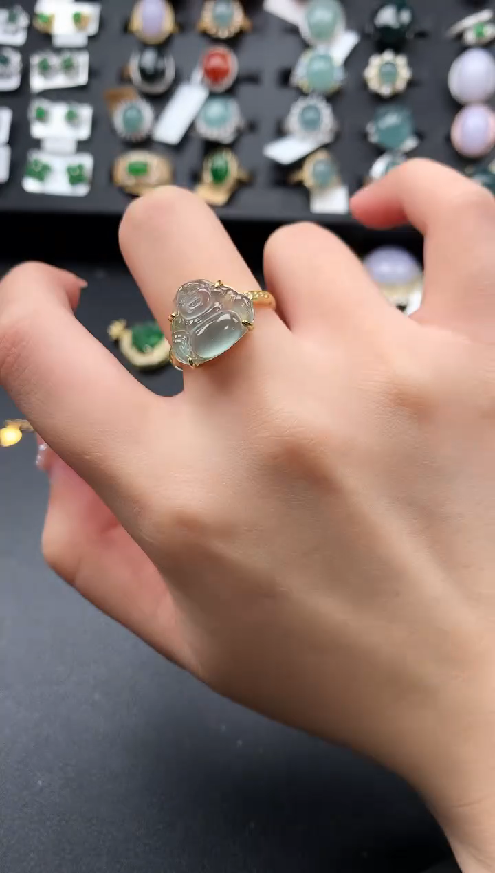 【闪购商品】翡翠戒指银S925镶嵌52141