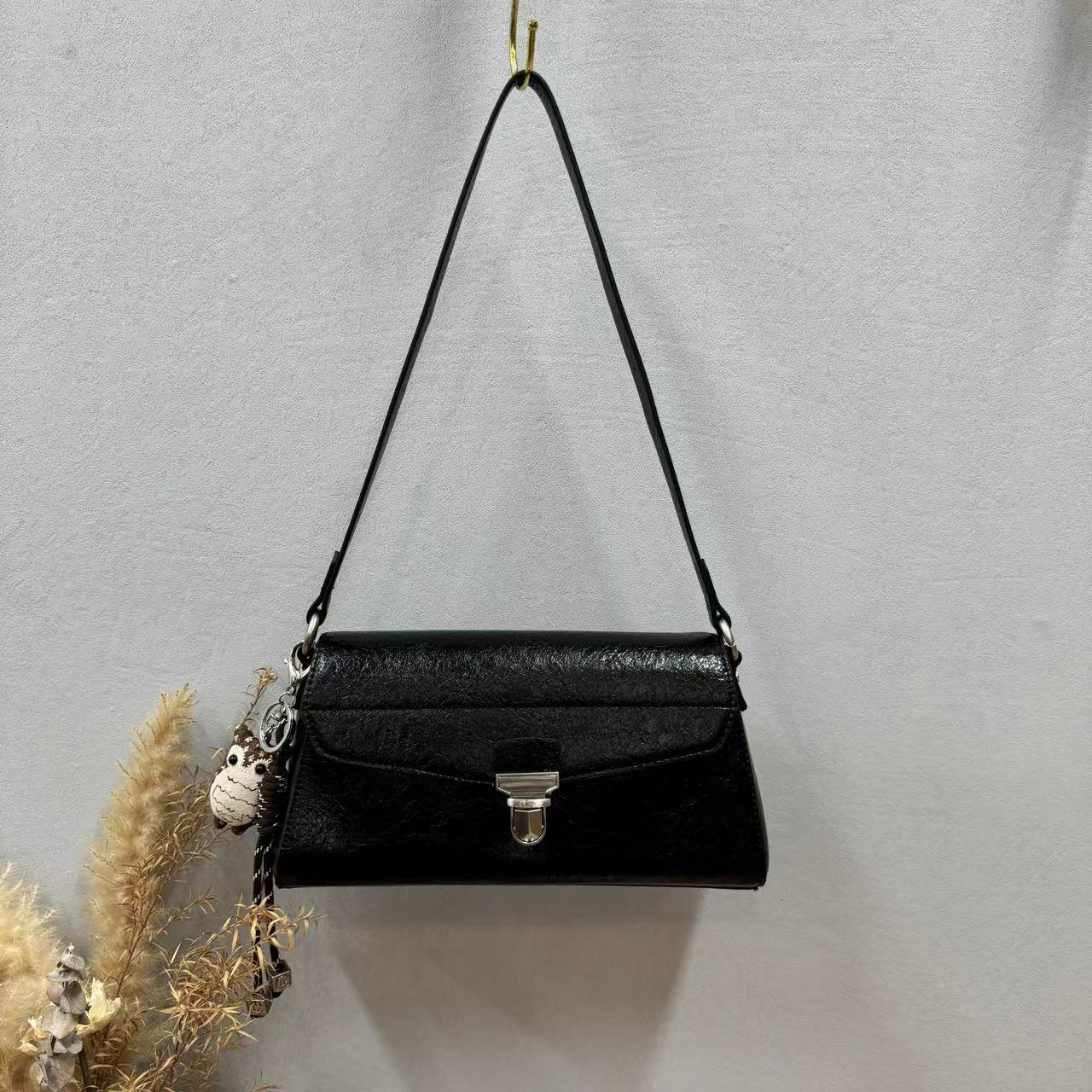 【TY】QYX-9577-黑色 轻奢高级韩版单肩潮流时尚简约女包