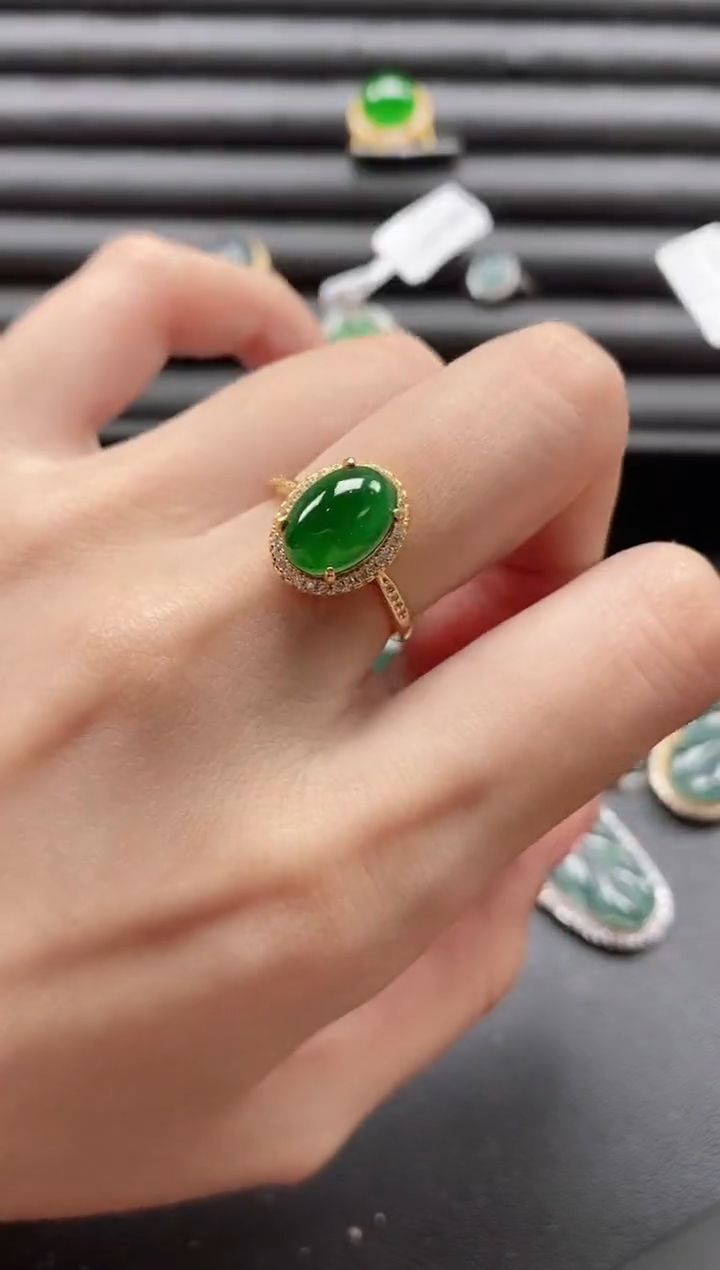 【闪购商品】翡翠戒指银S925镶嵌51511