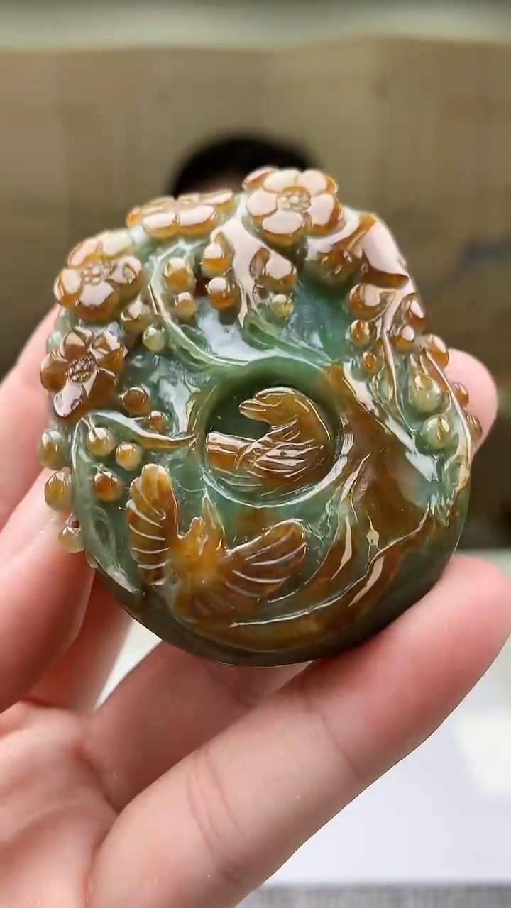 【闪购商品】定制翡翠未镶嵌4852bb-毛货挂件赠珠链65