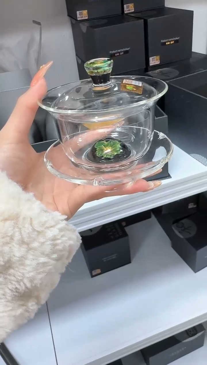 【闪购商品】@@禾器菡韵沁莲盖碗翠