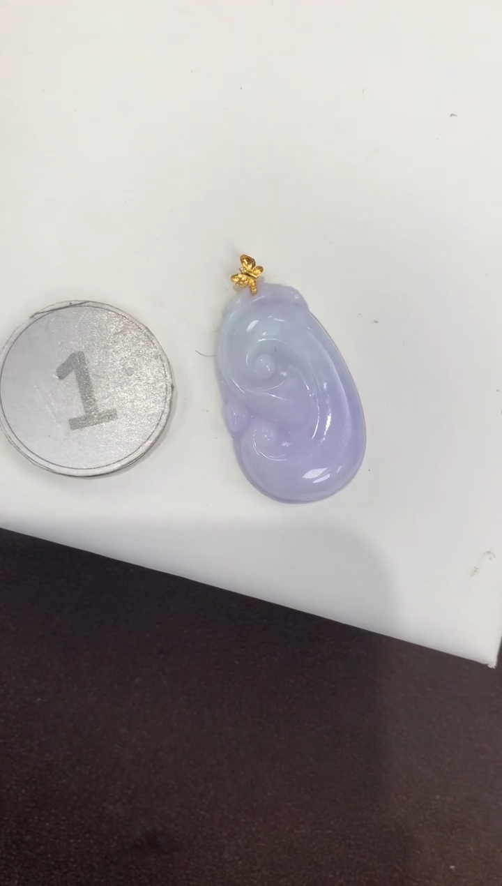 颈饰18K金镶嵌翡翠天然缅甸A货翡翠