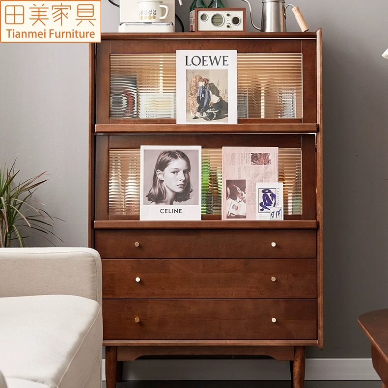 北欧实木五斗柜现代简约餐边柜靠墙卧室抽屉柜储物柜组合客厅边柜
