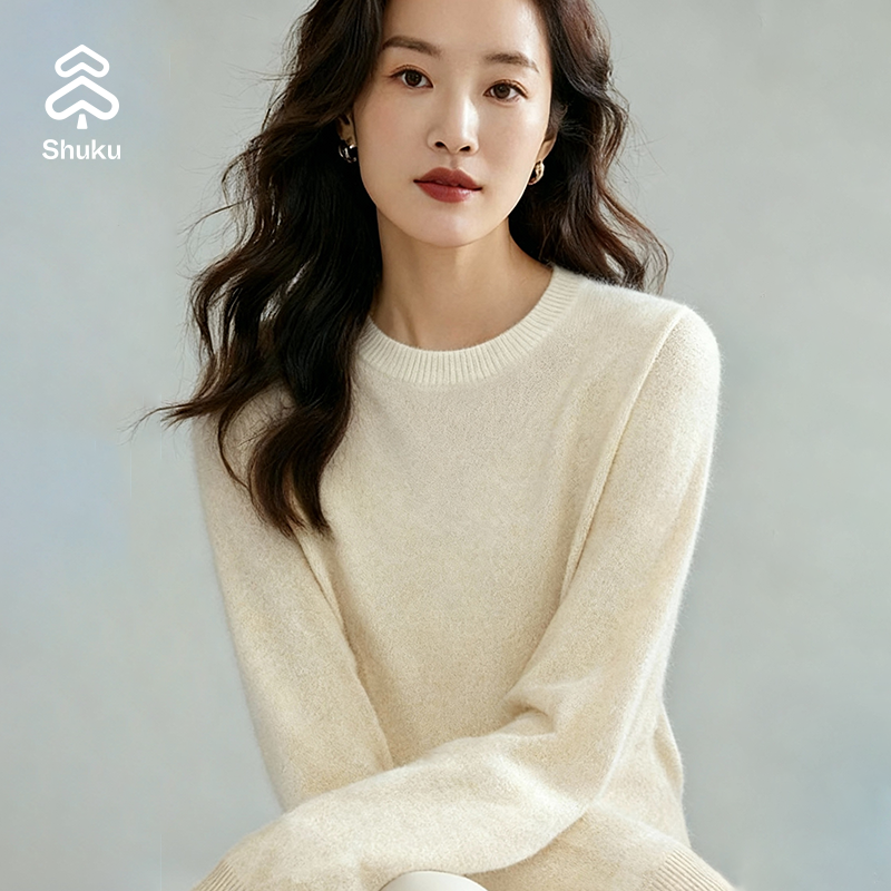  【舒库】圆领羊毛衫简约版型精致细节超显气质NJRG836