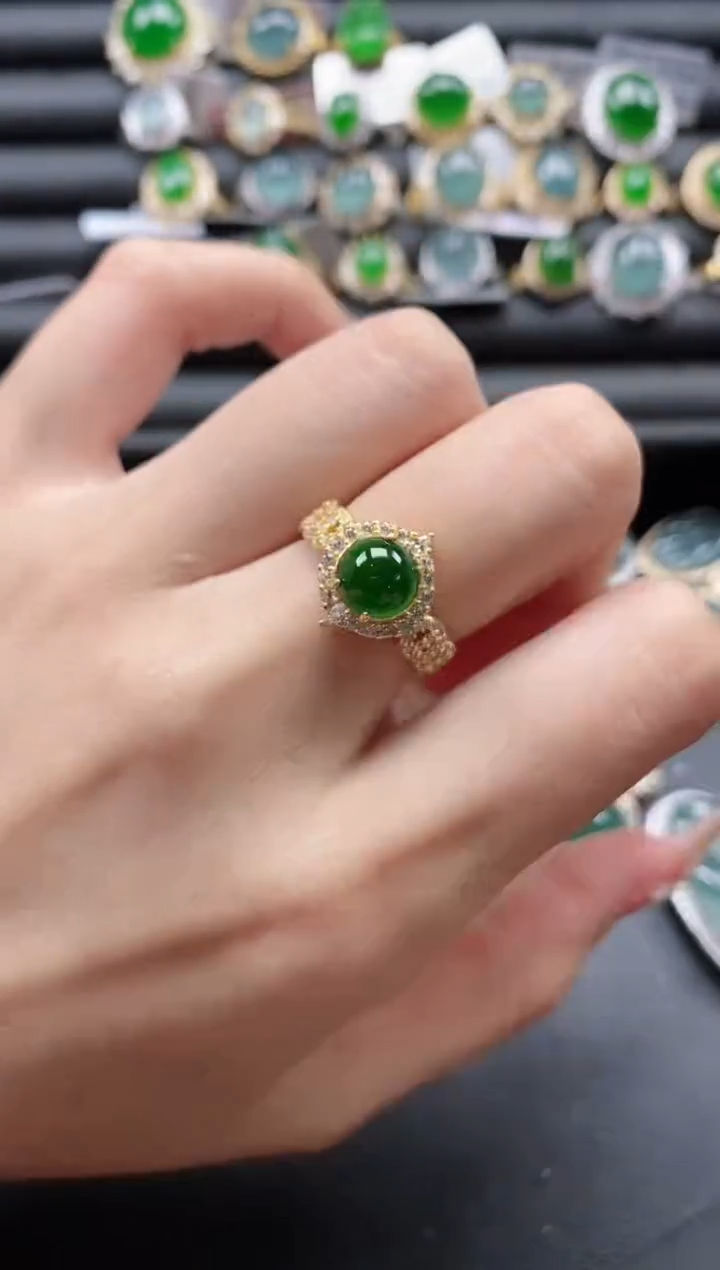 【闪购商品】翡翠戒指银S925镶嵌51151