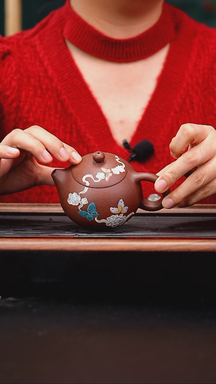 茶壶紫砂全手工底槽青西施泥绘