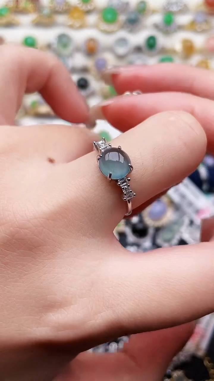 银S925镶嵌戒指翡翠13