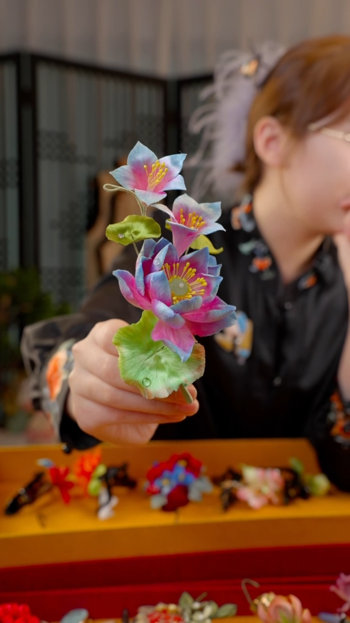 刺绣非遗苏绣绒花