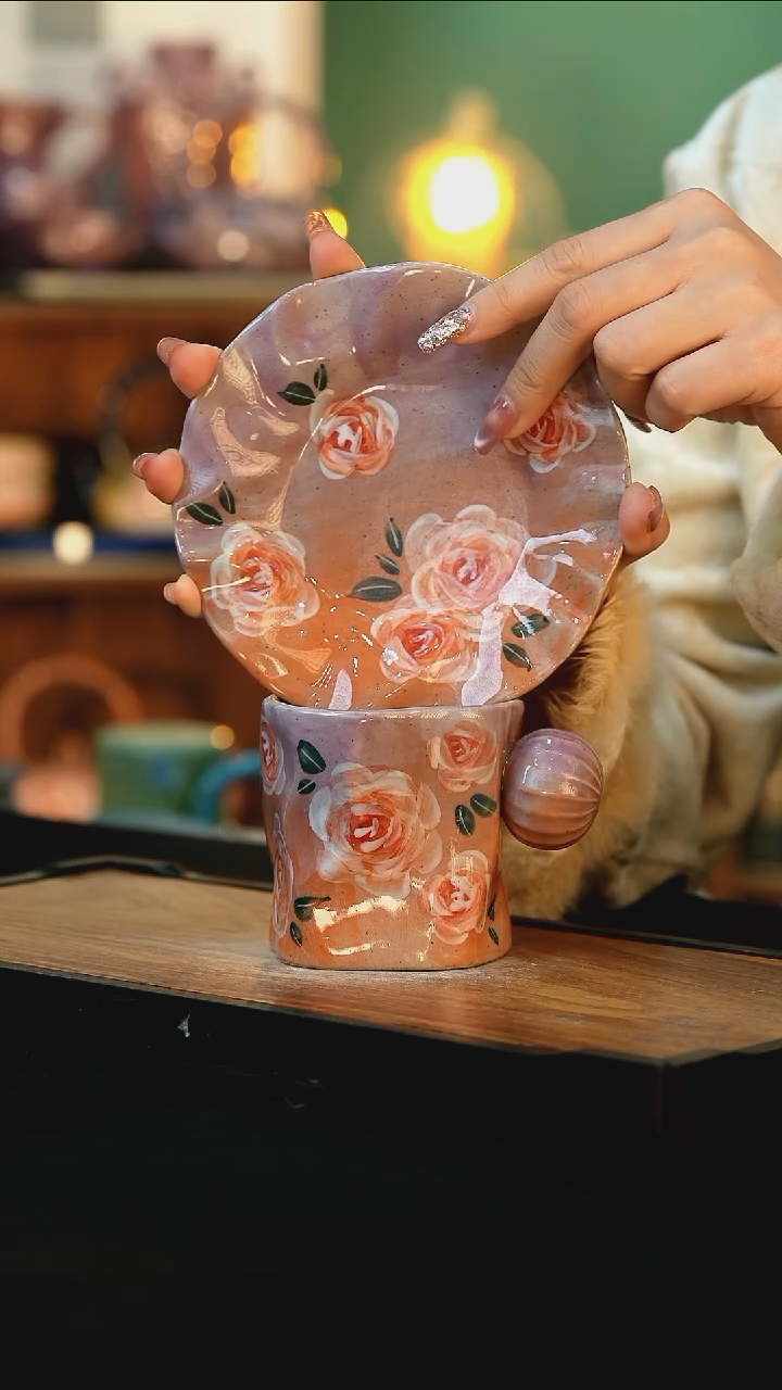 【闪购商品】杯手绘心瓷陶瓷浮力