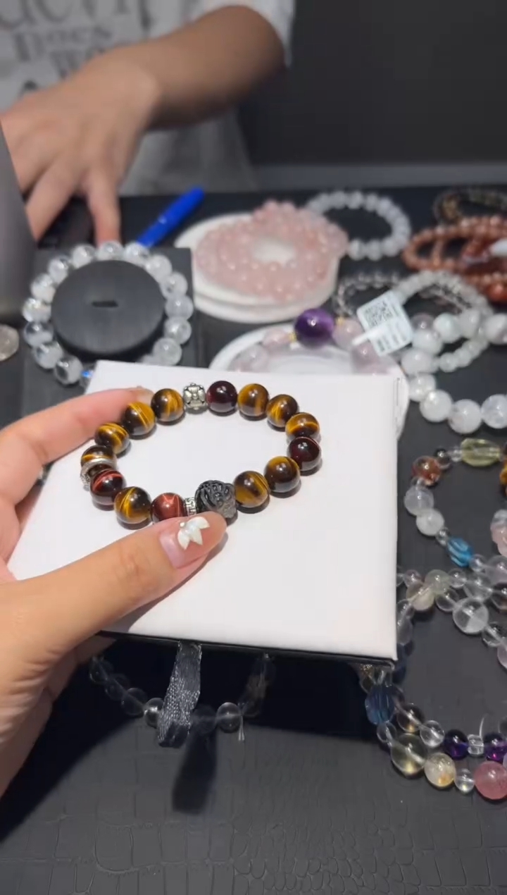 未镶嵌手链木变石（虎睛石）虎眼石12mm手串