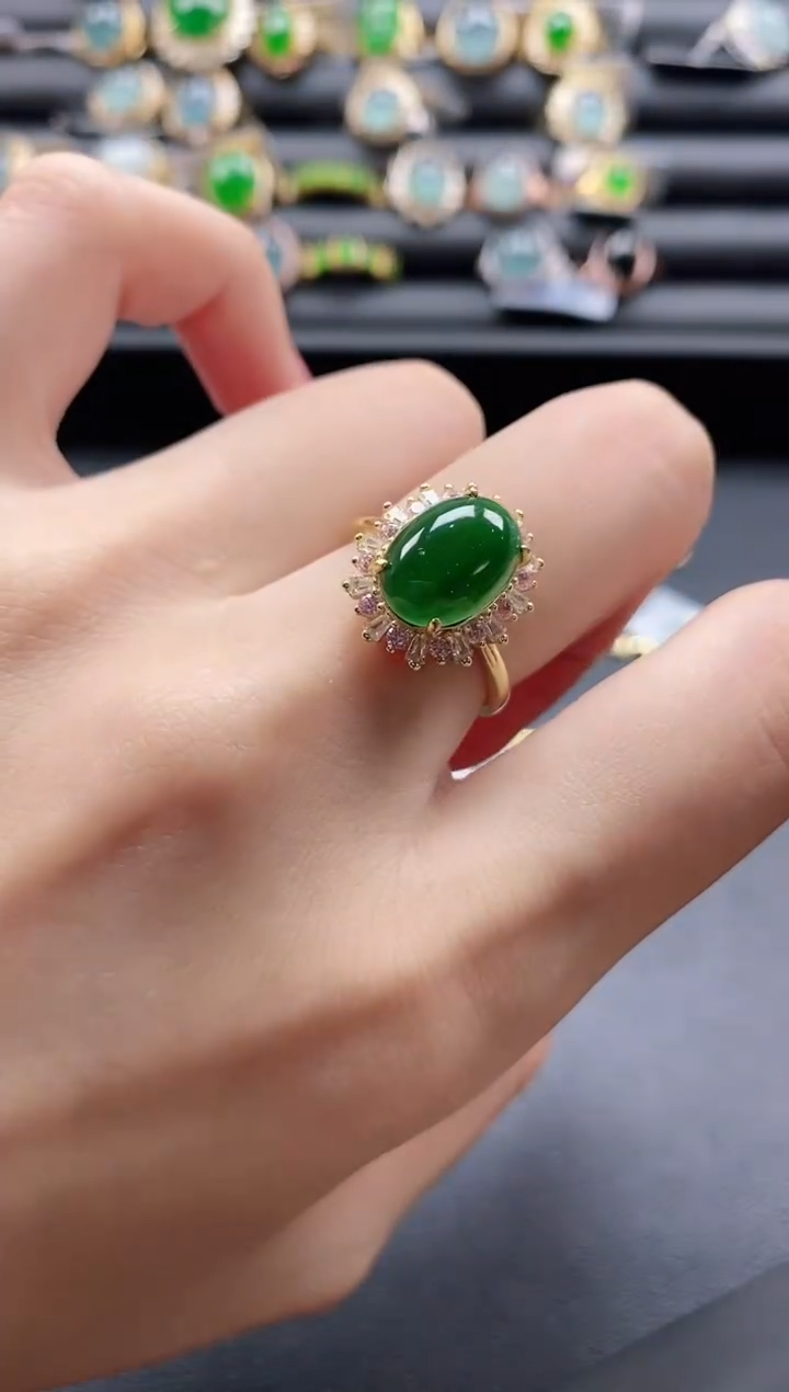 【闪购商品】翡翠戒指银S925镶嵌1111