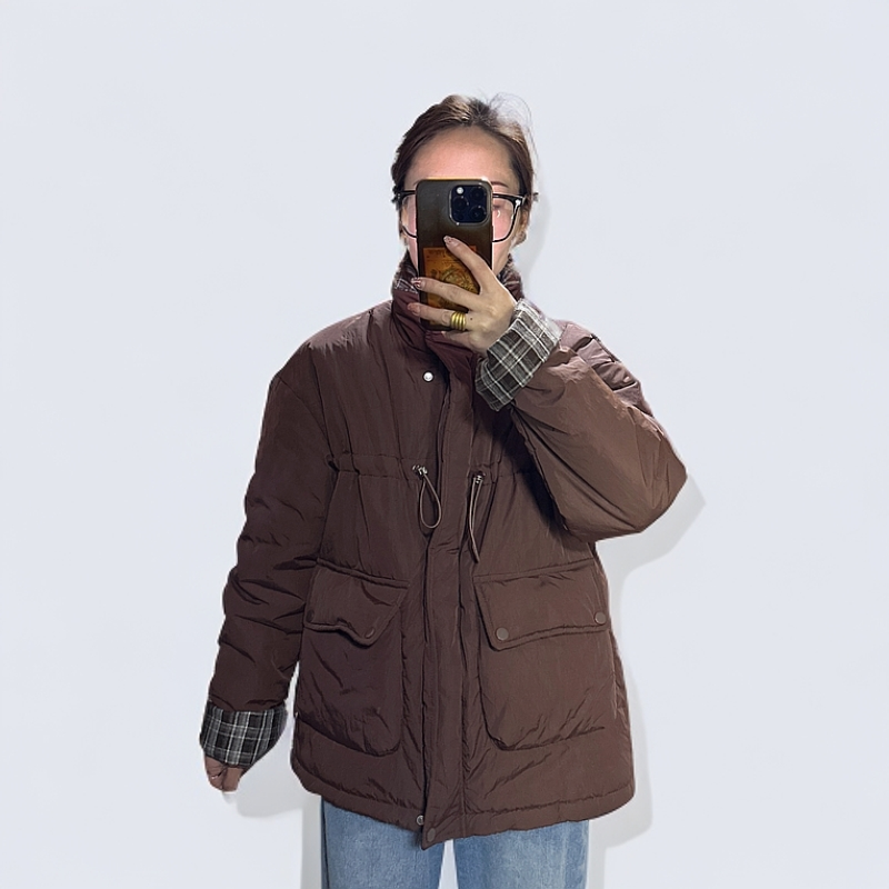 2025时尚格子拼色外套