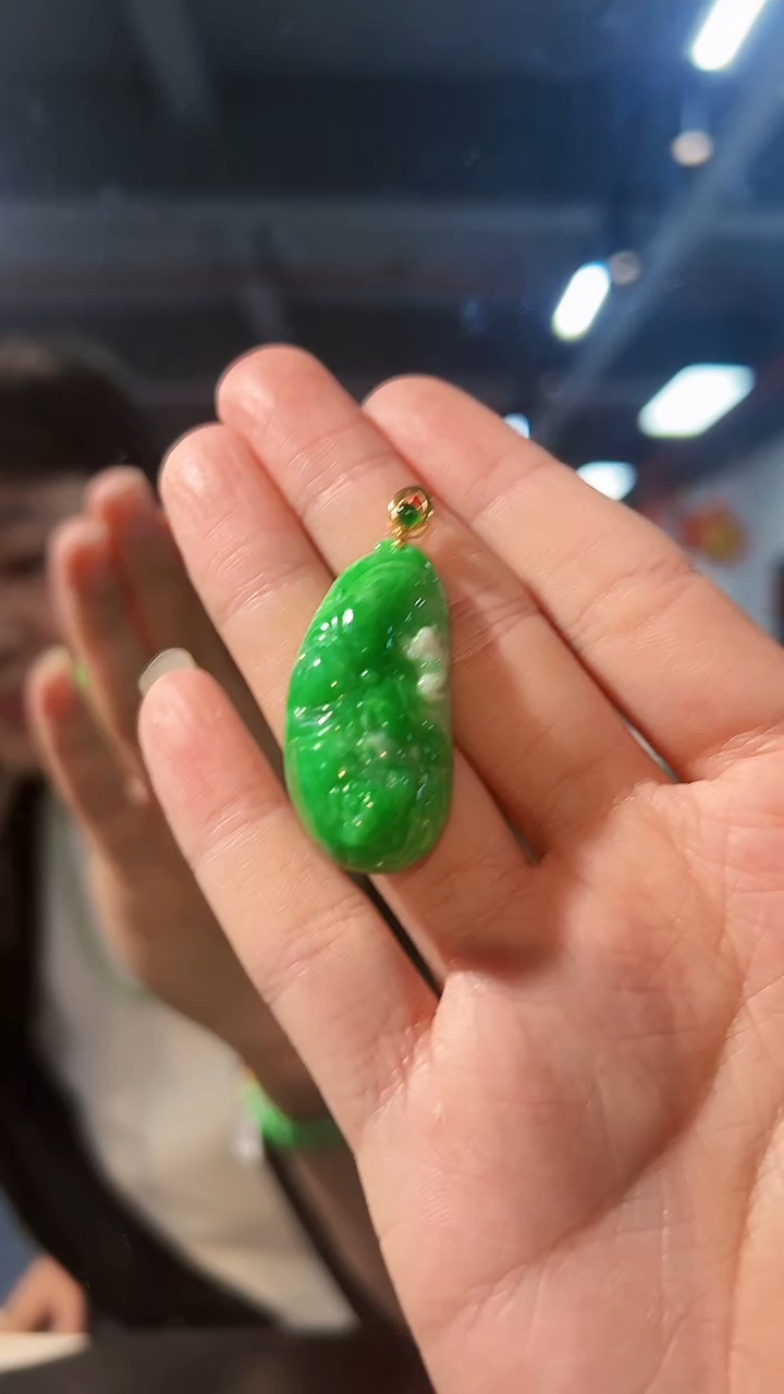 【闪购商品】翡翠颈饰18K金镶嵌缅料A货/支持复检/一件