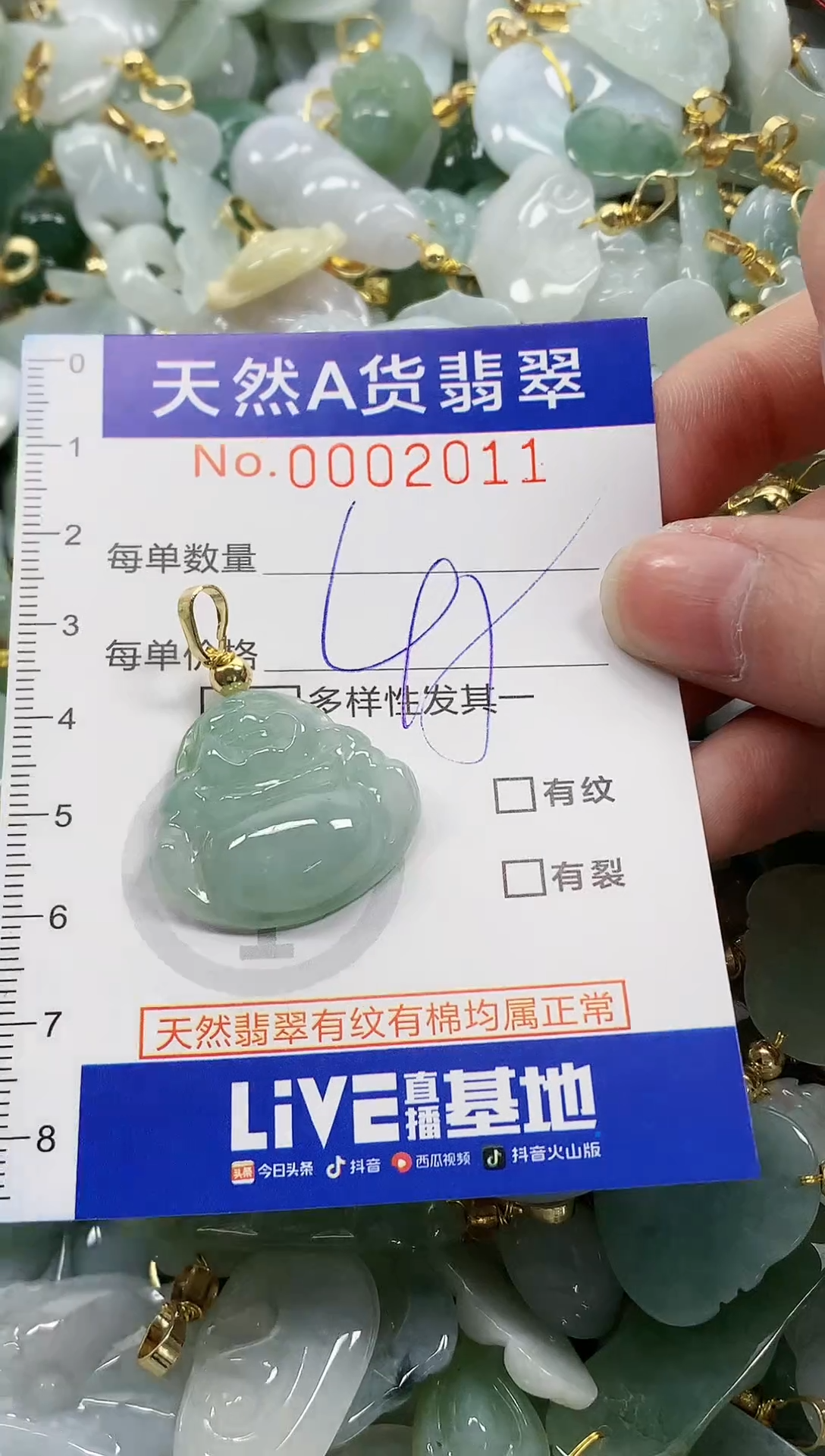 颈饰未镶嵌翡翠 纯天然a货翡翠