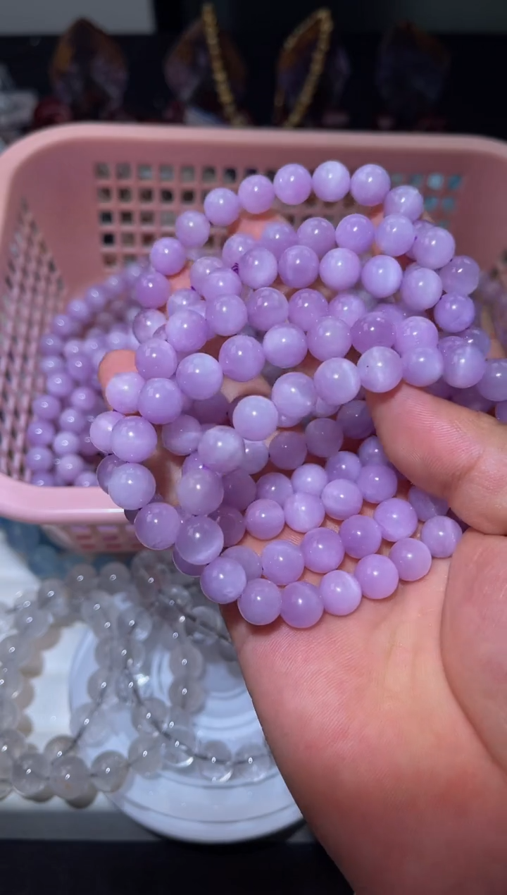 手串锂辉石未镶嵌L8-9mm紫锂辉单圈-多样性发其一