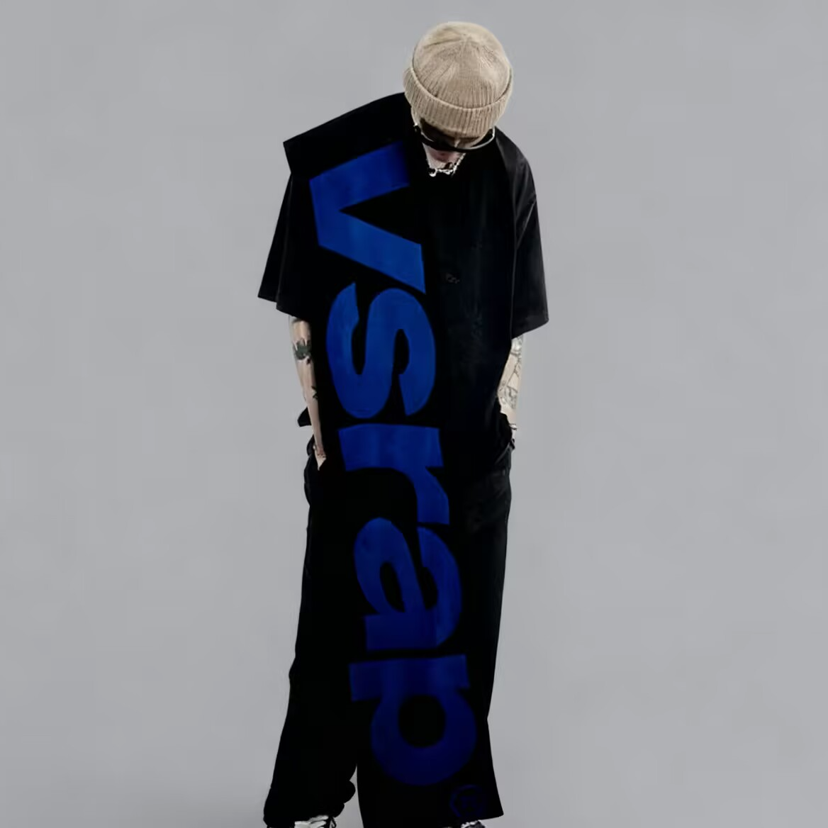 原创设计师字母新款百搭情侣围巾围脖韩版保暖欧美风格滑雪街拍