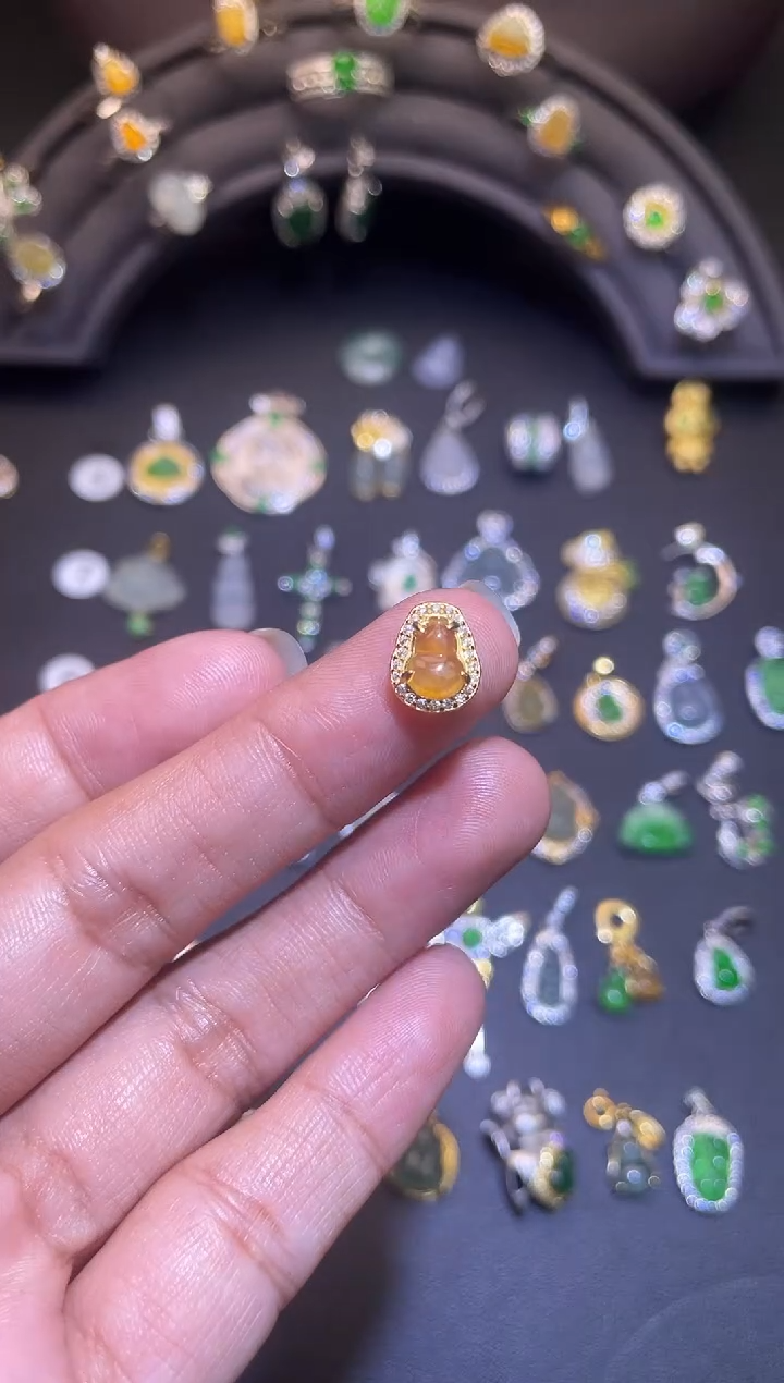 吊坠(不含链)银S925镶嵌翡翠1