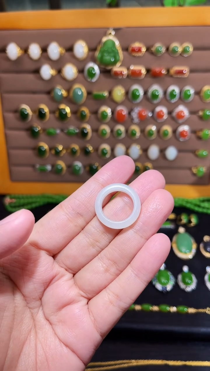 【闪购商品】和田玉戒圈未镶嵌白玉戒指