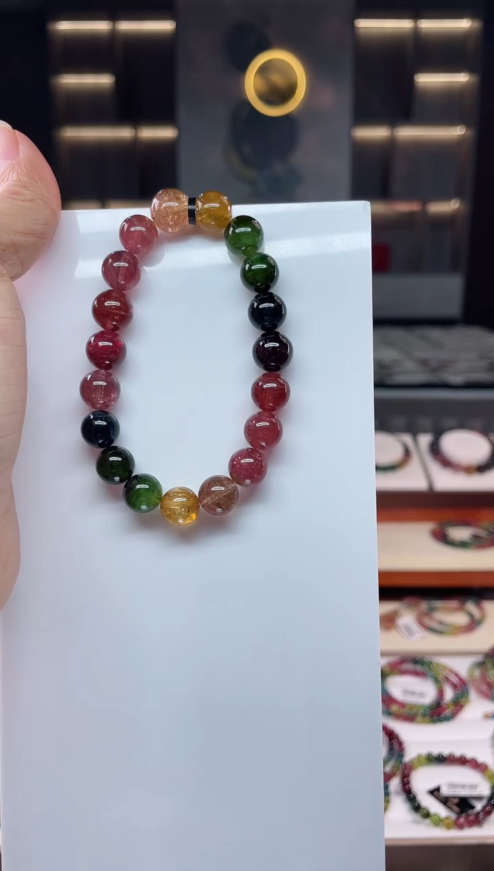 未镶嵌老矿碧玺单圈手串mm+碧玺（多样性发一条）Q
