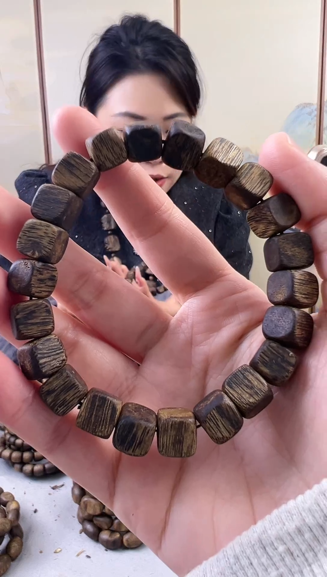 【闪购商品】沉香手串奇楠方珠单圈手串