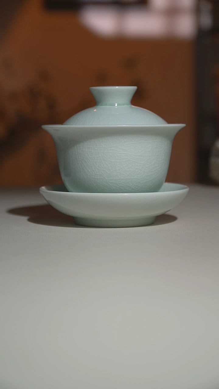 【闪购商品】其他玉青玉兰盖碗三才