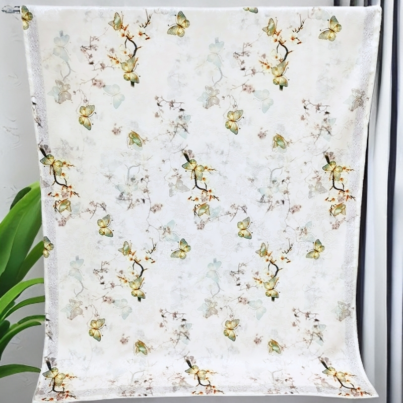 清 门店款 SHSTORY品牌捡漏B15双面180*70cm春枝蝶影重磅萝长巾女