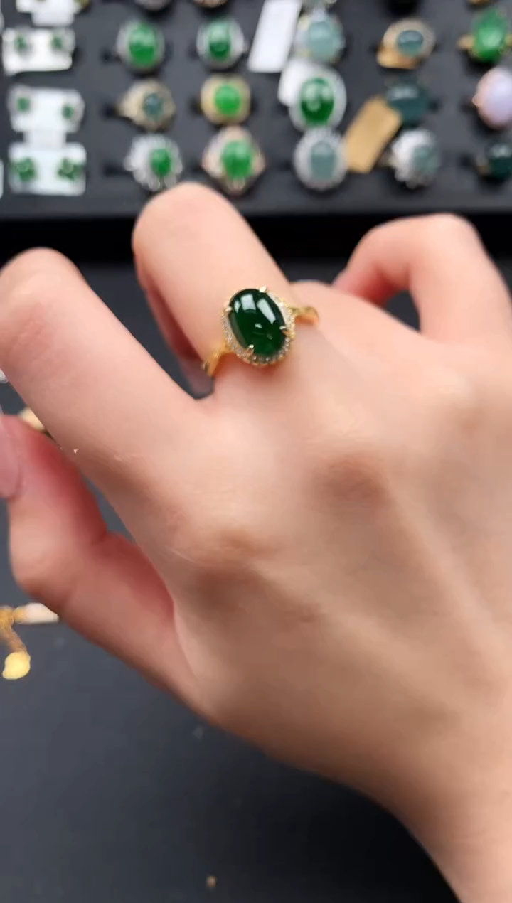 【闪购商品】翡翠戒指银S925镶嵌56141