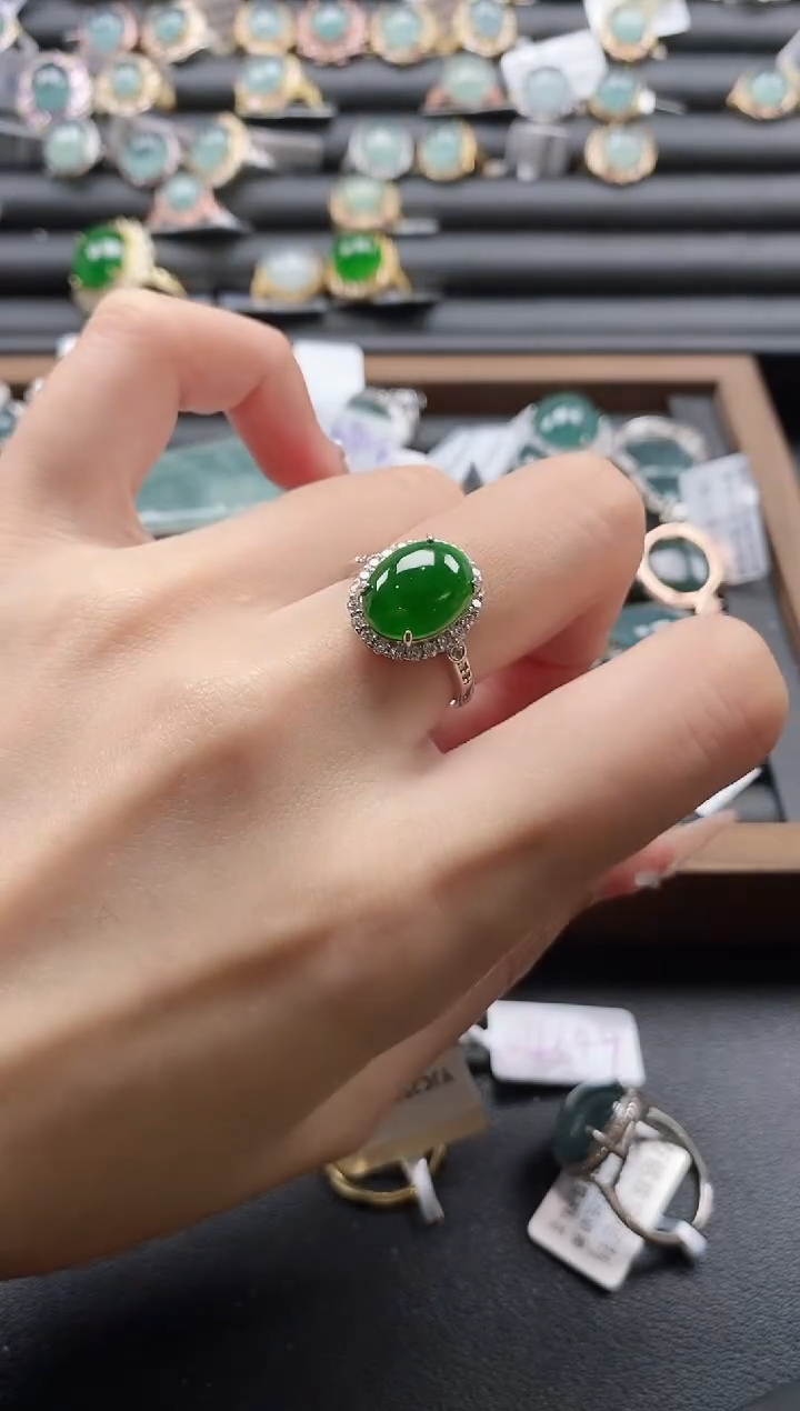 【闪购商品】翡翠戒指银S925镶嵌51151