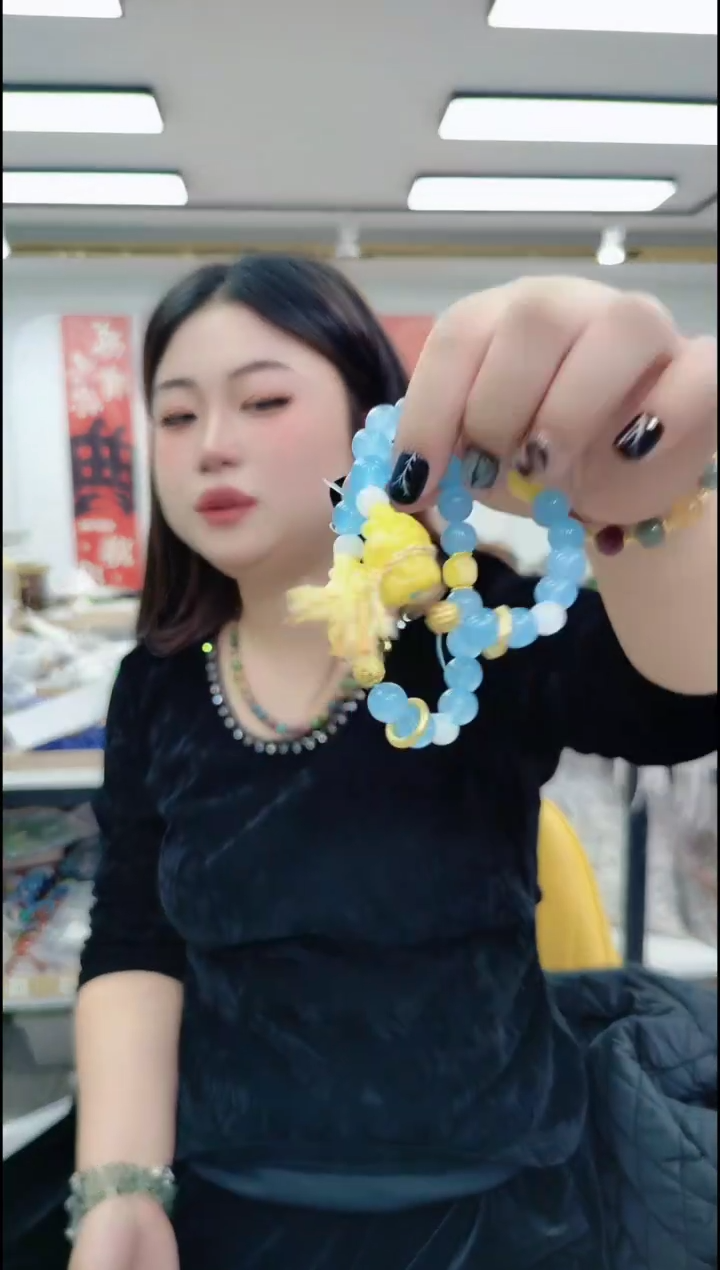 【闪购商品】海蓝宝石颈饰合金0449海蓝宝小熊手链