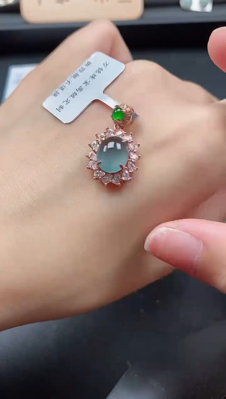 翡翠戒指银S925镶嵌51511