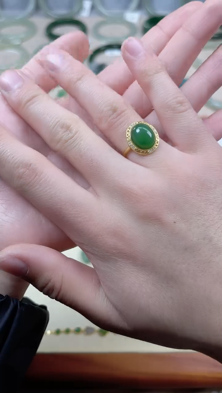 【闪购商品】和田玉戒指银S925镶嵌戒指kk