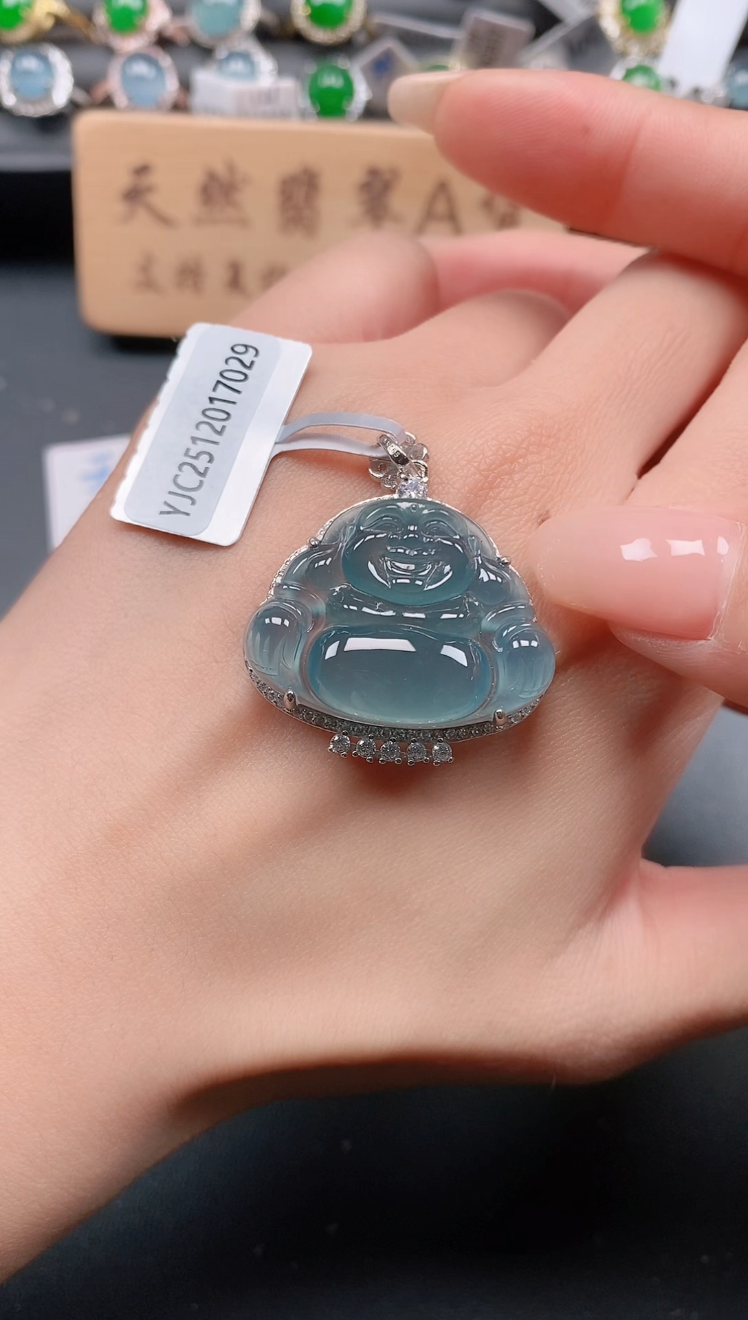 银S925镶嵌戒指翡翠1