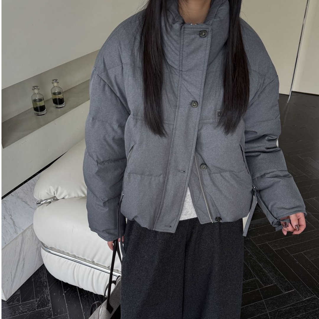 欧洲站2025新款冬百搭修身立领厚款拉链冬季女保暖常规款外套