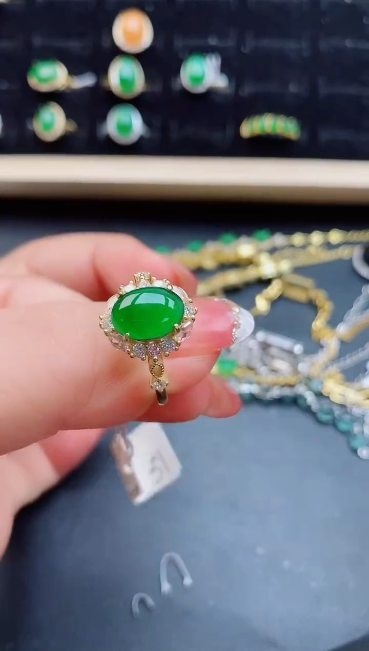 【闪购商品】翡翠戒指银S925镶嵌508550