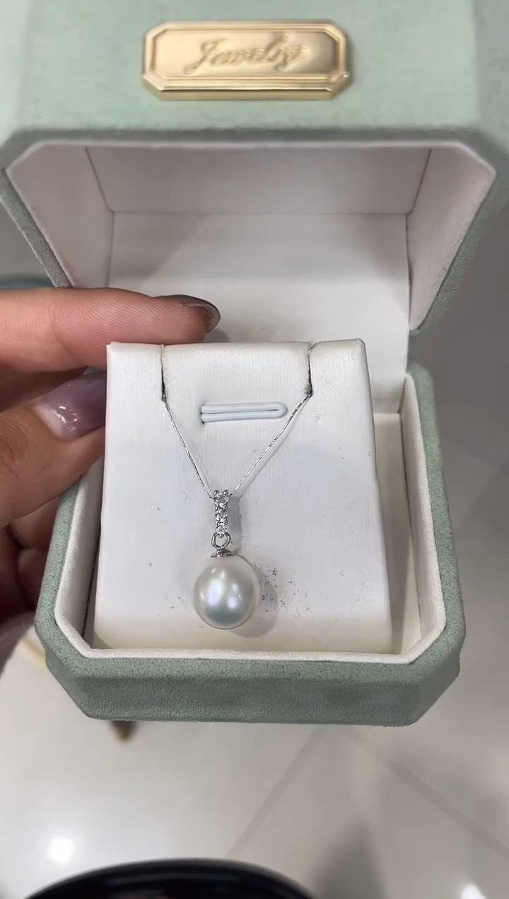 【闪购商品】淡水珍珠吊坠(赠链)银S925镶嵌11-12mm吊坠